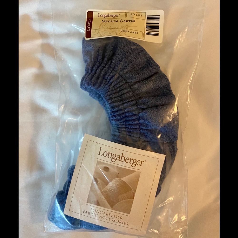 Longaberger Cornflower Blue Medium Size Cotton Garter Decorative Collectible